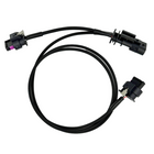 Black wiring harness with connectors on a white background
