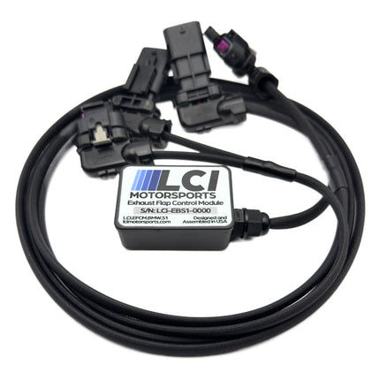LCI Motorsports electronic control module with wiring on a white background